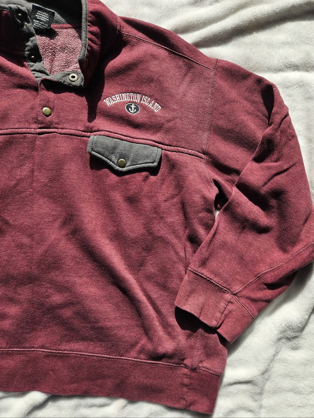 Destination Washington Island Burgundy Pullover Sweater